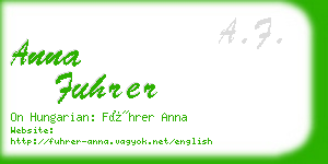 anna fuhrer business card